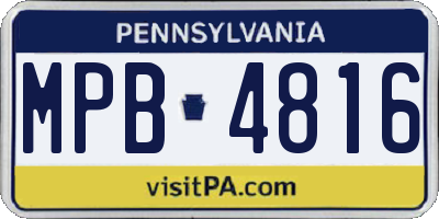 PA license plate MPB4816