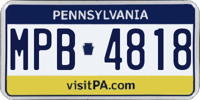 PA license plate MPB4818