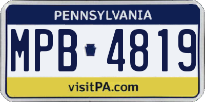 PA license plate MPB4819