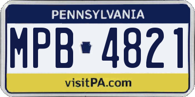 PA license plate MPB4821