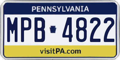 PA license plate MPB4822