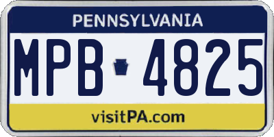 PA license plate MPB4825