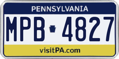 PA license plate MPB4827