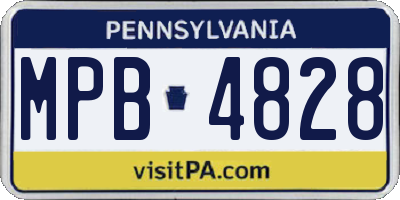 PA license plate MPB4828