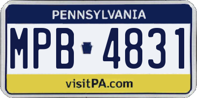 PA license plate MPB4831