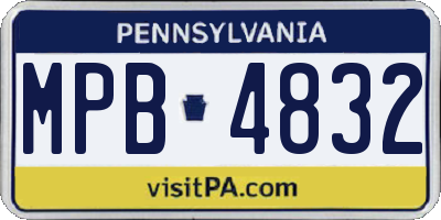 PA license plate MPB4832