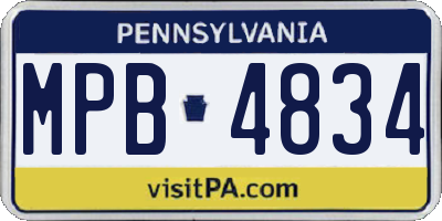 PA license plate MPB4834