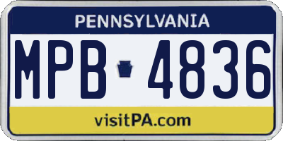 PA license plate MPB4836