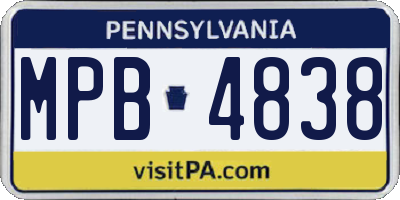 PA license plate MPB4838