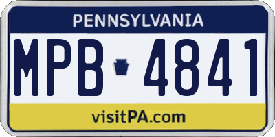 PA license plate MPB4841