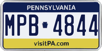 PA license plate MPB4844