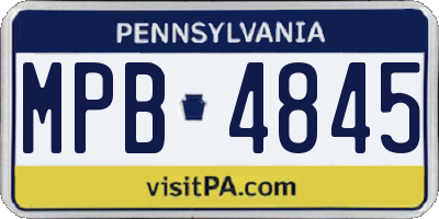 PA license plate MPB4845