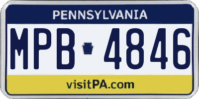 PA license plate MPB4846