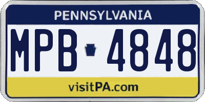 PA license plate MPB4848