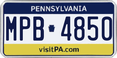 PA license plate MPB4850
