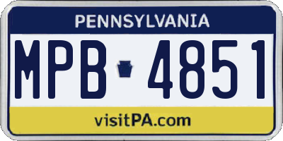 PA license plate MPB4851