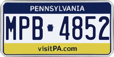 PA license plate MPB4852