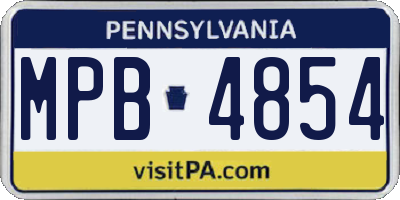 PA license plate MPB4854