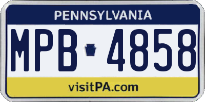 PA license plate MPB4858