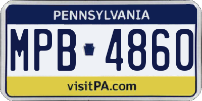 PA license plate MPB4860