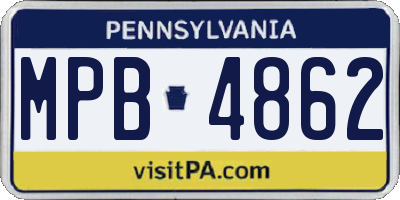PA license plate MPB4862