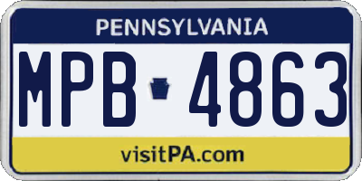 PA license plate MPB4863