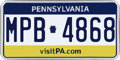 PA license plate MPB4868