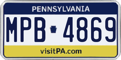 PA license plate MPB4869