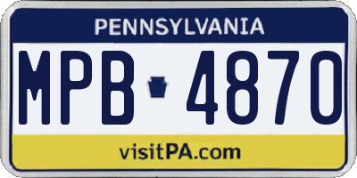 PA license plate MPB4870