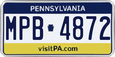 PA license plate MPB4872