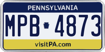 PA license plate MPB4873
