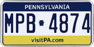 PA license plate MPB4874
