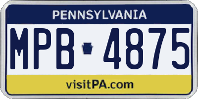PA license plate MPB4875
