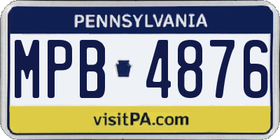PA license plate MPB4876