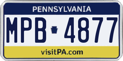 PA license plate MPB4877