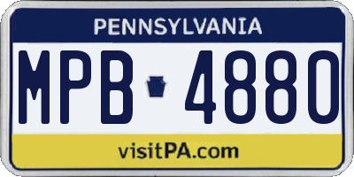 PA license plate MPB4880