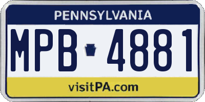 PA license plate MPB4881
