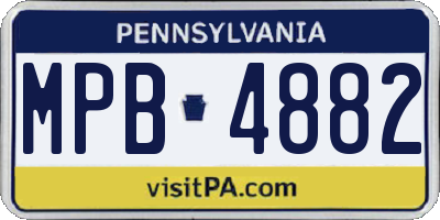 PA license plate MPB4882