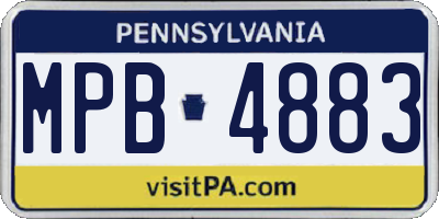 PA license plate MPB4883