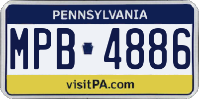 PA license plate MPB4886