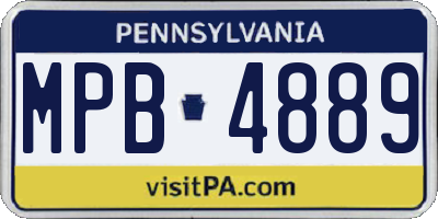 PA license plate MPB4889