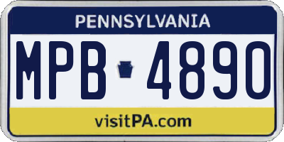 PA license plate MPB4890