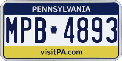 PA license plate MPB4893