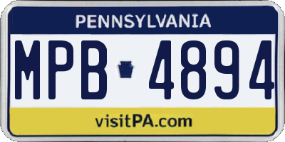 PA license plate MPB4894