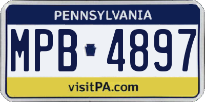 PA license plate MPB4897
