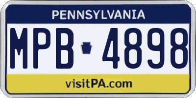 PA license plate MPB4898