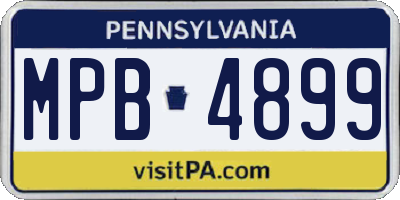 PA license plate MPB4899