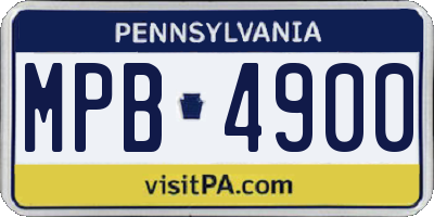 PA license plate MPB4900