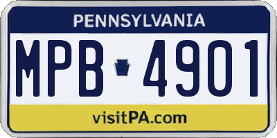 PA license plate MPB4901