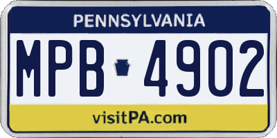 PA license plate MPB4902